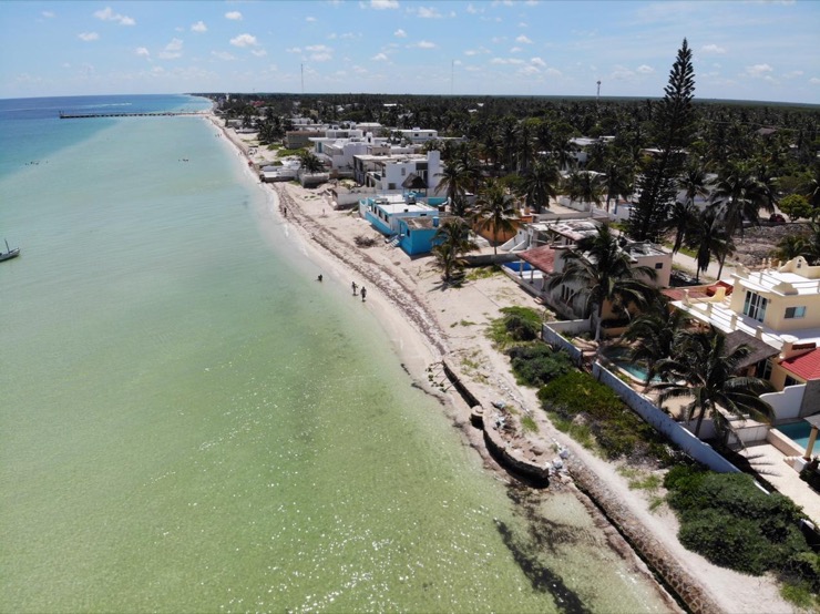 Coastal Erosion: Photos from the field. A arial view of an eroded coasline.