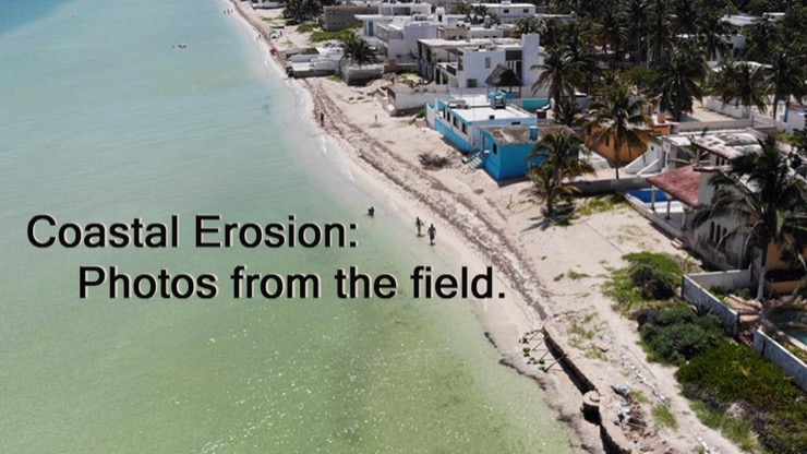 Coastal Erosion: Photos from the field. A arial view of an eroded coasline.